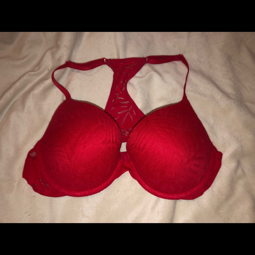 Red Lace VS Pink Push Up Bra 32D